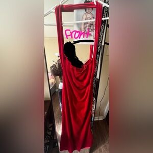 Elegant Red Dress with Complimentary Bow